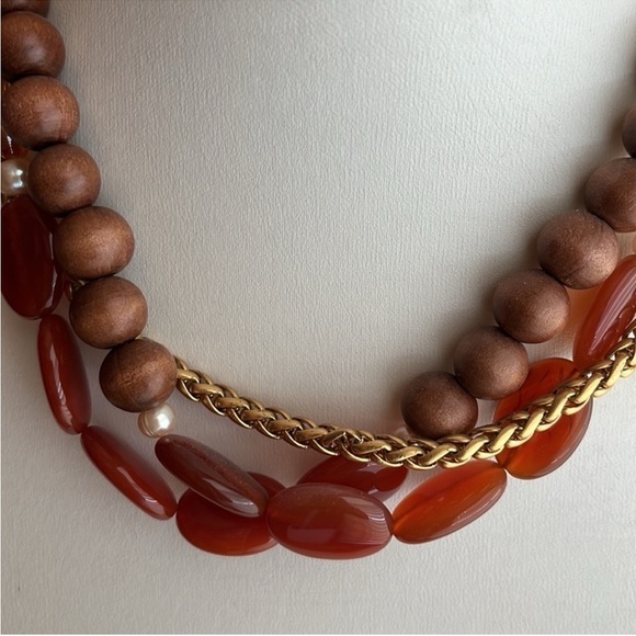 Autumnal Brown and Red Multi-Strand Necklace - Picture 4 of 4